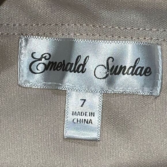 Emerald Sundae Juniors Size 7 Sequin Cocktail Mini Dress‎ Black Silver Side Zip - Picture 5 of 9